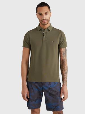 Tommy Hilfiger 1985 Essential Slim Fit Póló Férfi Khaki | TH217OSR