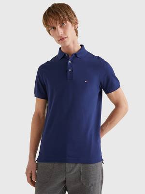 Tommy Hilfiger 1985 Essential Slim Fit Póló Férfi Kék | TH509OPB