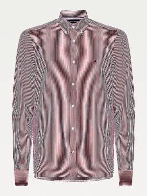 Tommy Hilfiger 1985 Essential Stripe Slim Fit Ingek Férfi Piros | TH569FBS