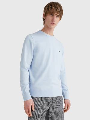 Tommy Hilfiger 1985 Essential TH Flex Sweatshirt Pulóverek Férfi Kék | TH132BWZ