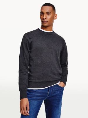 Tommy Hilfiger 1985 Essential TH Flex Sweatshirt Pulóverek Férfi Szürke | TH149SBZ