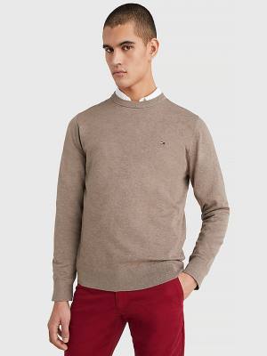 Tommy Hilfiger 1985 Essential TH Flex Sweatshirt Pulóverek Férfi Barna | TH567XKF