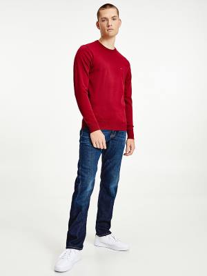 Tommy Hilfiger 1985 Essential TH Flex Sweatshirt Pulóverek Férfi Piros | TH832TID