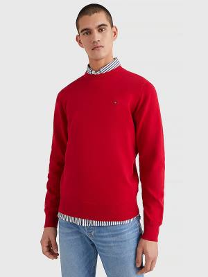 Tommy Hilfiger 1985 Essential TH Flex Sweatshirt Pulóverek Férfi Piros | TH970ADK