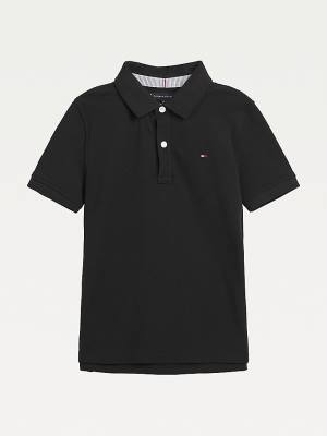 Tommy Hilfiger 1985 Organic Pamut Polo Póló Fiú Fekete | TH706UEH