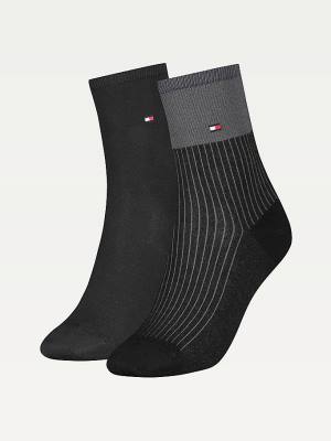 Tommy Hilfiger 2-Pack Colour-Blocked Ankle Zokni Női Fekete | TH806EMG