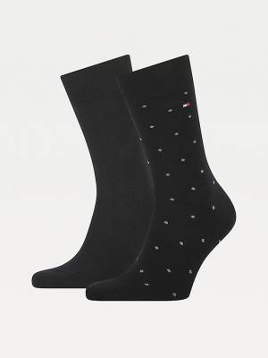 Tommy Hilfiger 2-Pack Dot Zokni Férfi Fekete | TH095CQW