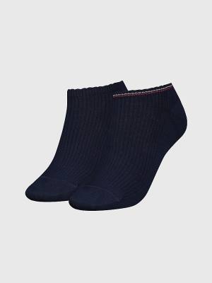 Tommy Hilfiger 2-Pack Ribbed Trainer Zokni Női Kék | TH497BZX