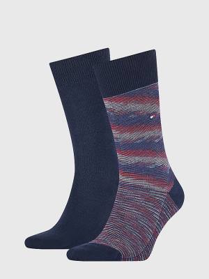 Tommy Hilfiger 2-Pack Space Dye Yarn Zokni Férfi Kék | TH508BZJ