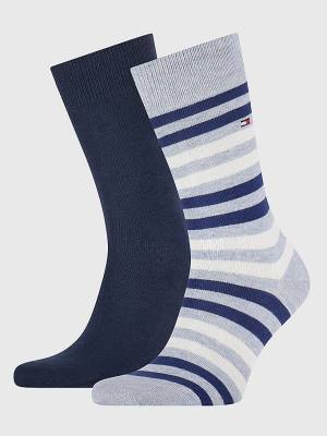 Tommy Hilfiger 2-Pack Stripe Zokni Férfi Kék | TH502IAE