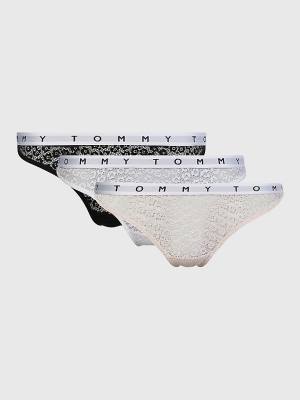 Tommy Hilfiger 3-Pack Csipke Logo Waistband Thongs Fehérnemű Női Multi | TH901YLF