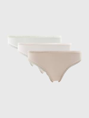 Tommy Hilfiger 3-Pack Floral Csipke Trim Thongs Fehérnemű Női Multi | TH958LHS