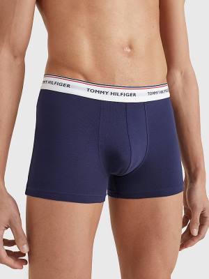 Tommy Hilfiger 3-Pack Premium Logo Waistband Trunks Fehérnemű Férfi Kék | TH387OYI