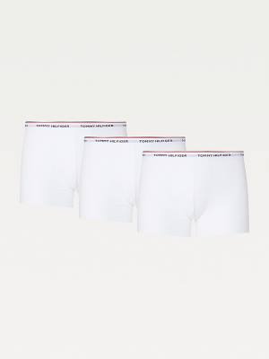 Tommy Hilfiger 3-Pack Premium Logo Waistband Trunks Fehérnemű Férfi Fehér | TH425WKQ