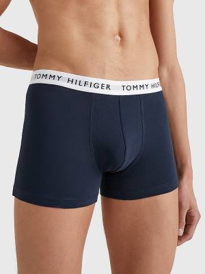 Tommy Hilfiger 3-Pack Repeat Logo Trunks Fehérnemű Férfi Fekete | TH807ZNQ