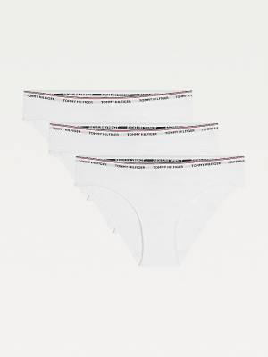 Tommy Hilfiger 3-Pack Stretch Pamut Briefs Fehérnemű Női Fehér | TH794MOJ