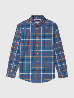 Tommy Hilfiger Adaptive Custom Fit Windowpane Check Ingek Férfi Kék | TH130KRG