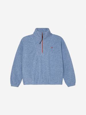 Tommy Hilfiger Adaptive Half Zip Popover Pulóver Női Kék | TH309QIT