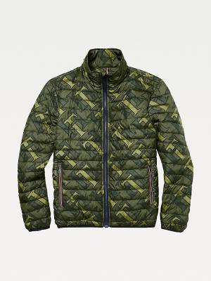 Tommy Hilfiger Adaptive Monogram Puffer Kabát Férfi Zöld | TH563OEI