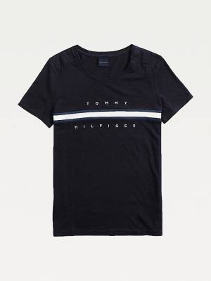 Tommy Hilfiger Adaptive Pure Pamut Póló Női Kék | TH268BIT