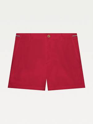 Tommy Hilfiger Adaptive Signature Trim Rövidnadrág Női Piros | TH624ODB