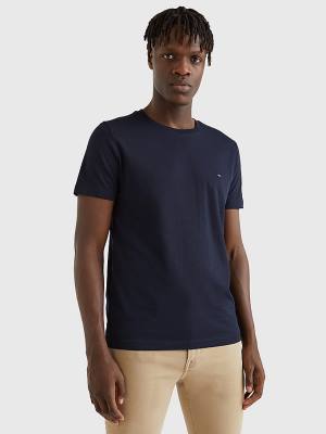 Tommy Hilfiger Back Logo Póló Férfi Kék | TH703TKL