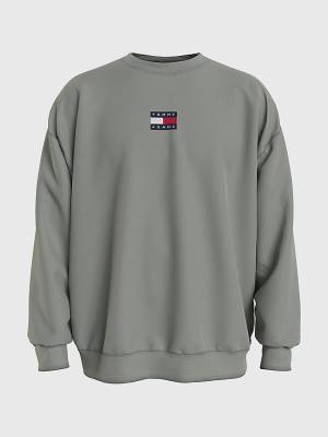 Tommy Hilfiger Badge Crew Neck Pulóver Férfi Szürke | TH469BXI