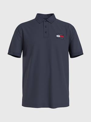 Tommy Hilfiger Badge Könnyű Regular Fit Póló Férfi Kék | TH087GZH