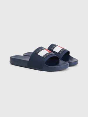 Tommy Hilfiger Badge Slides Szandál Női Kék | TH608AYT