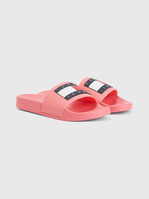 Tommy Hilfiger Badge Slides Szandál Női Rózsaszín | TH810CFG