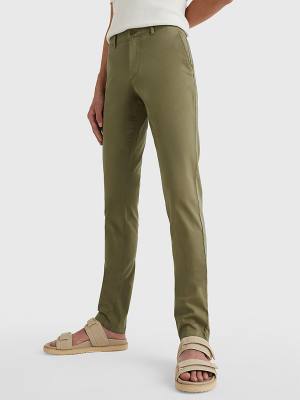 Tommy Hilfiger Bleecker Satin Slim Fit Chinos Nadrág Férfi Barna | TH651XMT