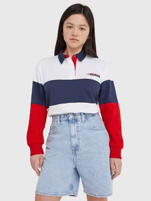 Tommy Hilfiger Boxy Cropped Long Sleeve Póló Női Kék | TH291LBJ