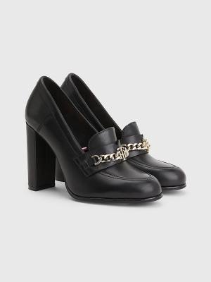 Tommy Hilfiger Chain High Loafers Magassarkú Női Fekete | TH506FXR