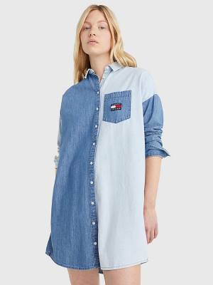 Tommy Hilfiger Chambray Denim Mix Shirt Ruha Női Denim | TH214GKF