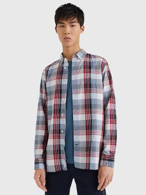 Tommy Hilfiger Check Regular Fit Ingek Férfi Kék | TH278ILM