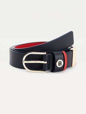 Tommy Hilfiger Classics Reversible Organic Bőr Öv Női Kék | TH124NBV