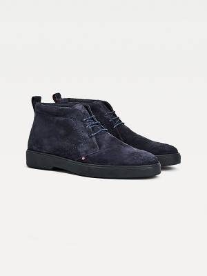 Tommy Hilfiger Classics Velúr Csipke-Up Ankle Bakancs Férfi Kék | TH152YXA