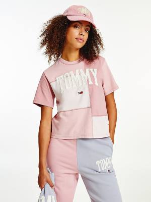 Tommy Hilfiger College Tonal Cut-And-Sewn Boyfriend Póló Női Rózsaszín | TH318QVA