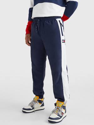 Tommy Hilfiger Colour-Blocked Cuffed Joggers Nadrág Férfi Kék | TH346NOA