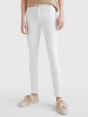 Tommy Hilfiger Como Mid Rise Skinny TH Flex Farmer Női Fehér | TH570FXS