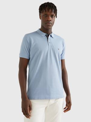 Tommy Hilfiger Contrast Placket Regular Fit Póló Férfi Kék | TH907SOF