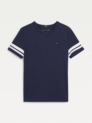 Tommy Hilfiger Contrast Sleeve Póló Fiú Kék | TH938BTV