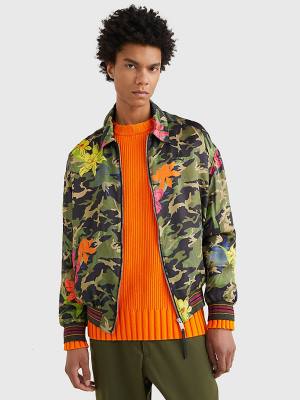 Tommy Hilfiger Crest Floral Camo Tracksuit Kabát Férfi Khaki | TH834GSB