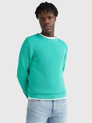 Tommy Hilfiger Crew Neck Jumper Pulóverek Férfi Zöld | TH406RZO