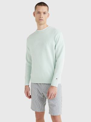 Tommy Hilfiger Crew Neck Jumper Pulóverek Férfi Zöld | TH547AST