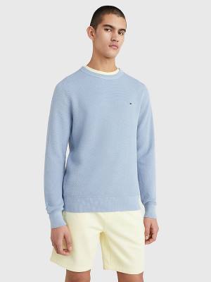 Tommy Hilfiger Crew Neck Jumper Pulóverek Férfi Kék | TH683WKA