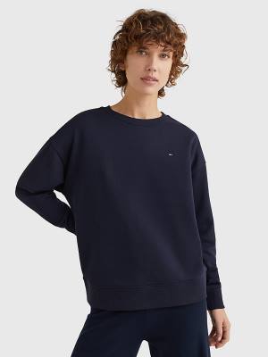 Tommy Hilfiger Crew Neck Relaxed Fit Pulóver Női Kék | TH367MRZ