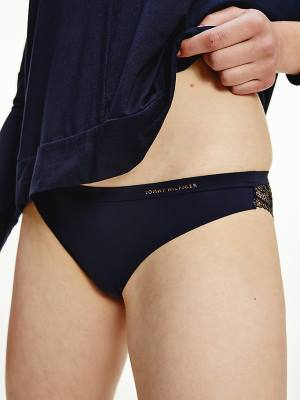 Tommy Hilfiger Csipke Back Brazilian Briefs Fehérnemű Női Kék | TH098PQM