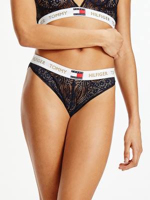 Tommy Hilfiger Csipke Logo Waistband Briefs Fehérnemű Női Kék | TH217WTH