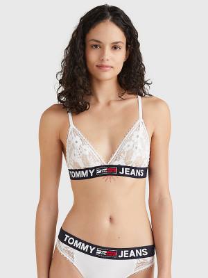 Tommy Hilfiger Csipke Unlined Triangle Bra Fehérnemű Női Fehér | TH538RFB